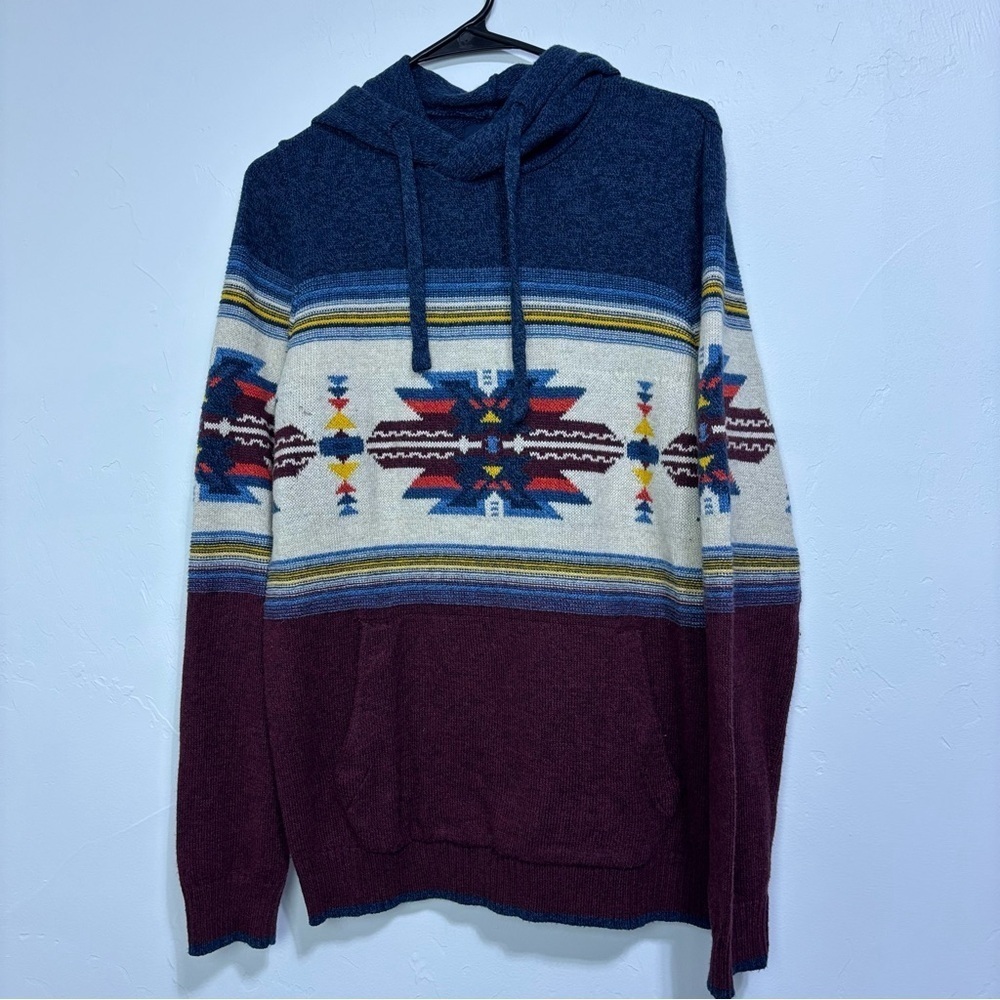 American Eagle Pullover Hoodie Sweater Southwestern Men's Small Cotton Wool